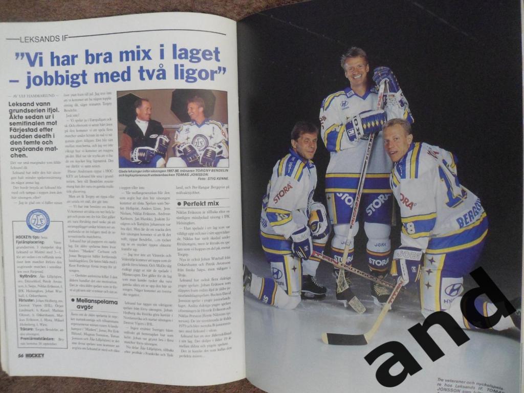 журнал Хоккей (Швеция) № 8 (1997) постеры игроков 5