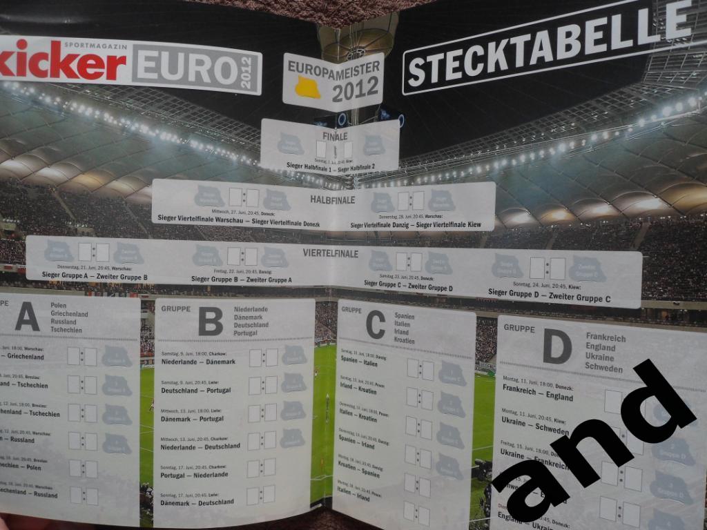 Kicker (спецвыпуск) чемпионат Европы 2012 (постеры всех команд) + DVD 1