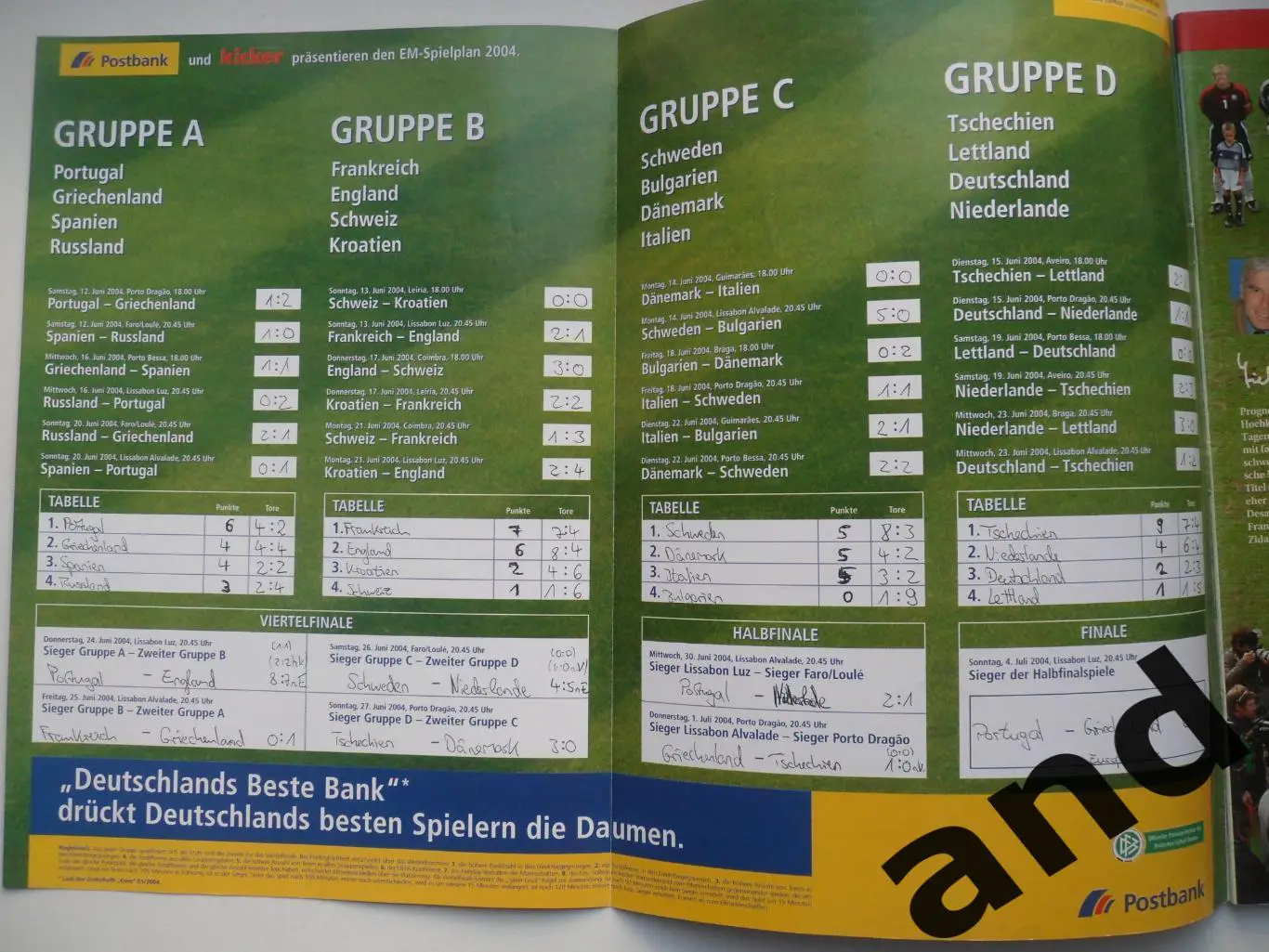 Kicker (спецвыпуск) чемпионат Европы 2004 г (постеры всех команд) 1