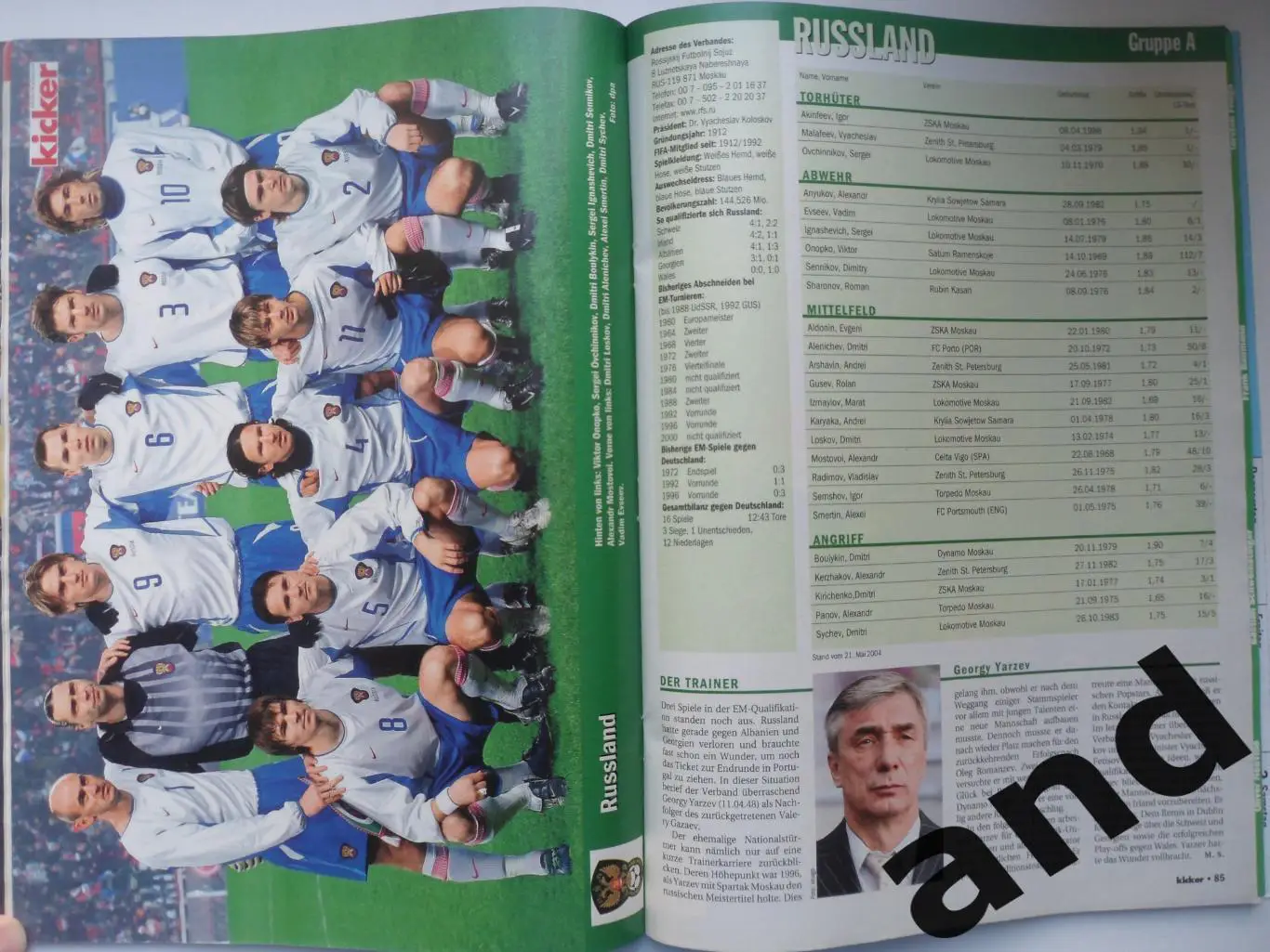 Kicker (спецвыпуск) чемпионат Европы 2004 г (постеры всех команд) 3