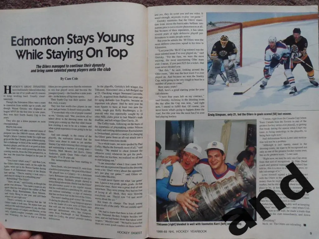 журнал хоккей Hockey Digest (США) 1988-89 yearbook ежегодник 7
