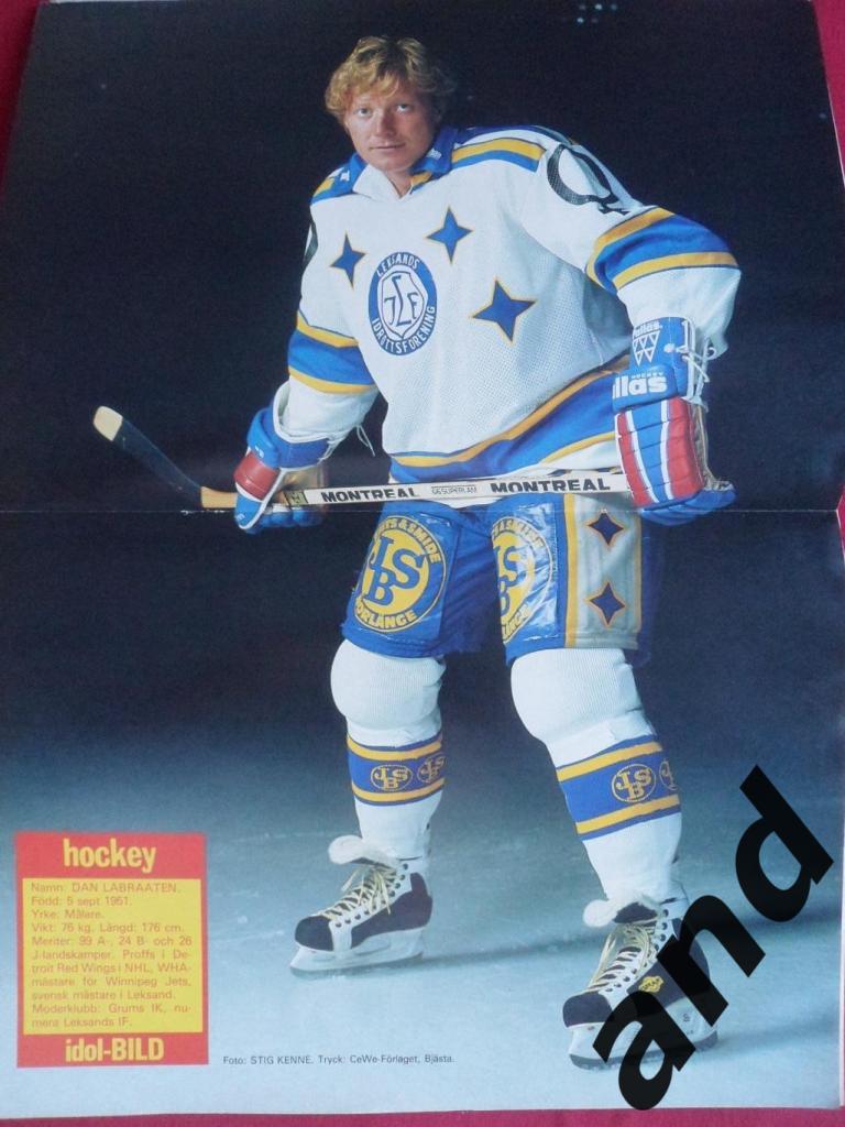 журнал Хоккей (Швеция) № 1 (1984) большие постеры: сб. Швеции, Хьяльм. фото ЦСКА 2