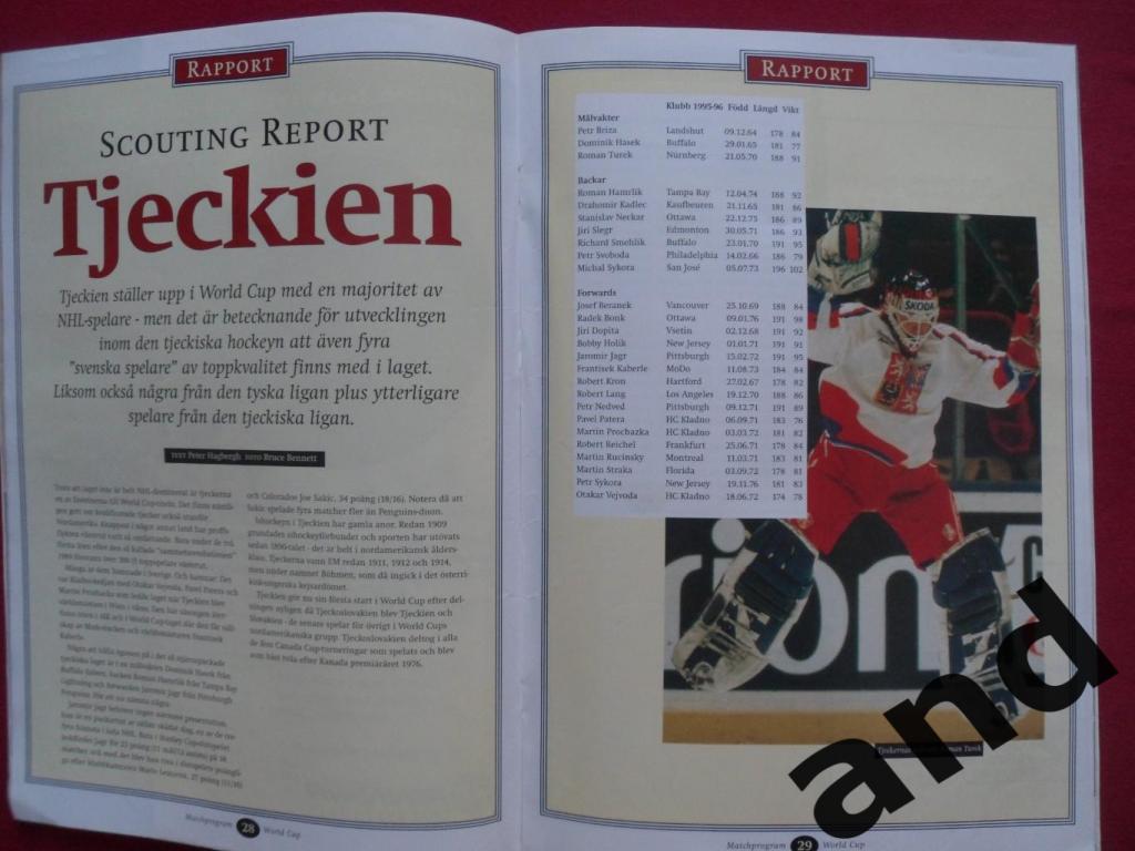 программа Швеция - Чехия / Чемпионат мира по хоккею 1996 3
