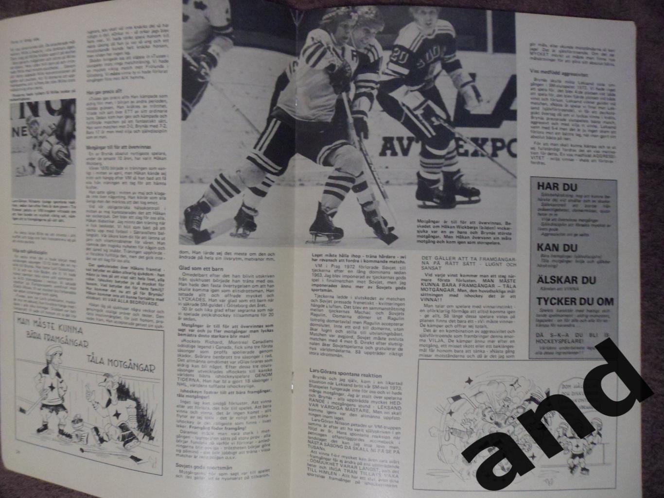 журнал Хоккей (Швеция) № 7 (1974) постер сб. СССР 3