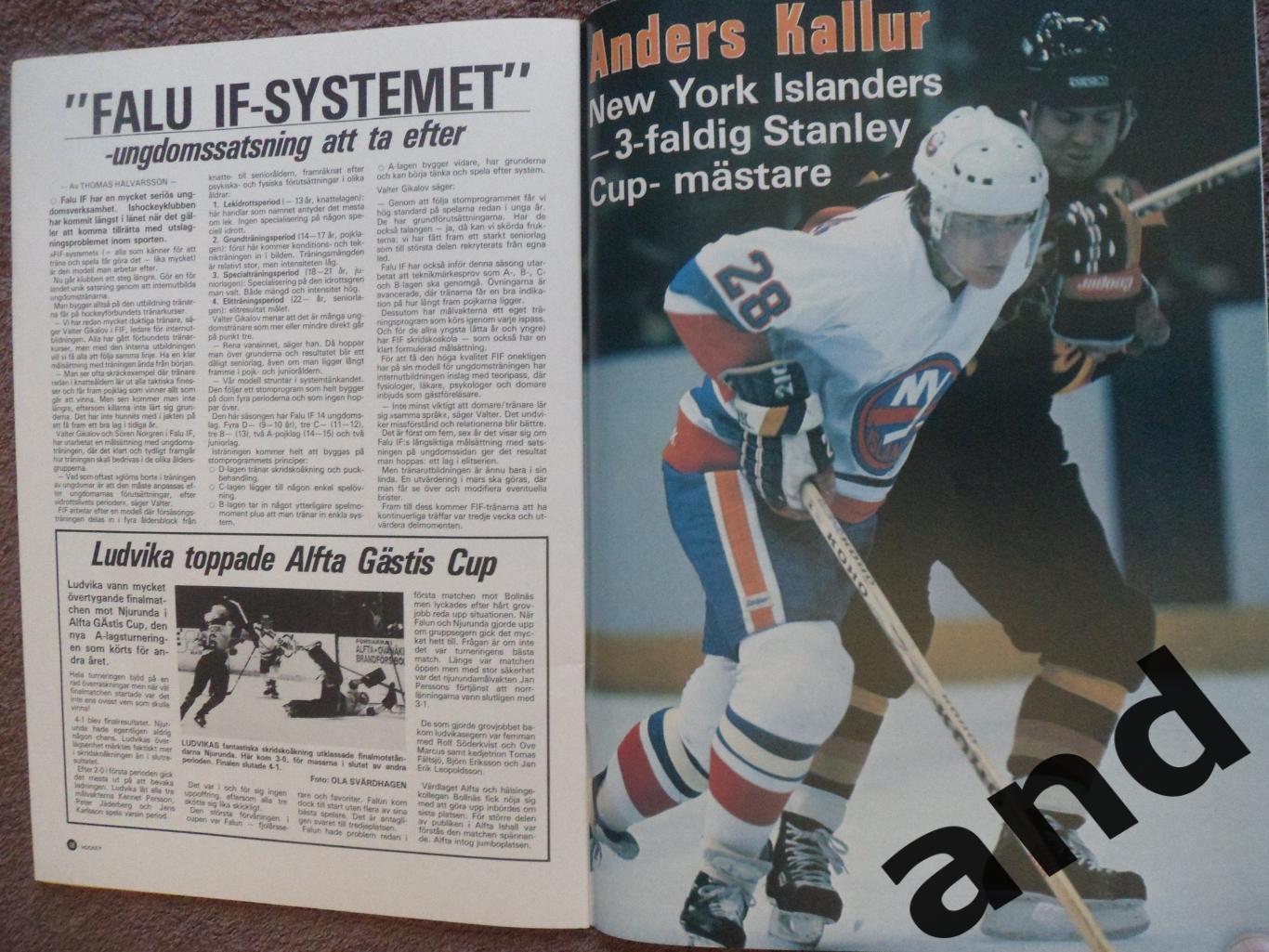 журнал Хоккей (Швеция) № 8 (1982) большой постер: Эрикссон 3