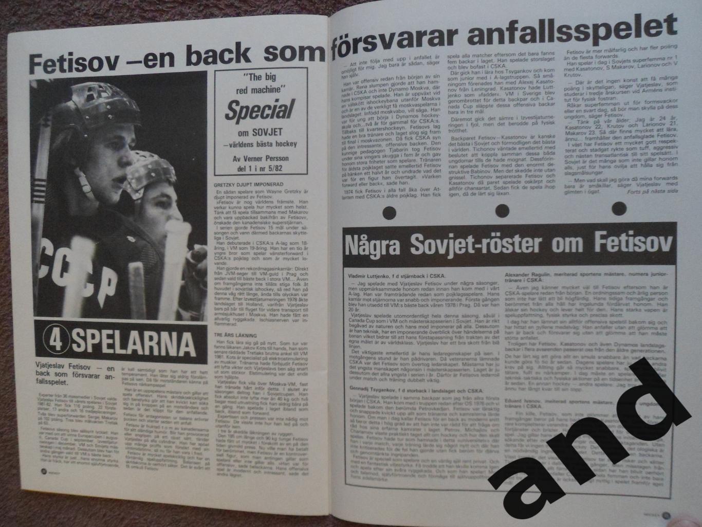 журнал Хоккей (Швеция) № 8 (1982) большой постер: Эрикссон 5