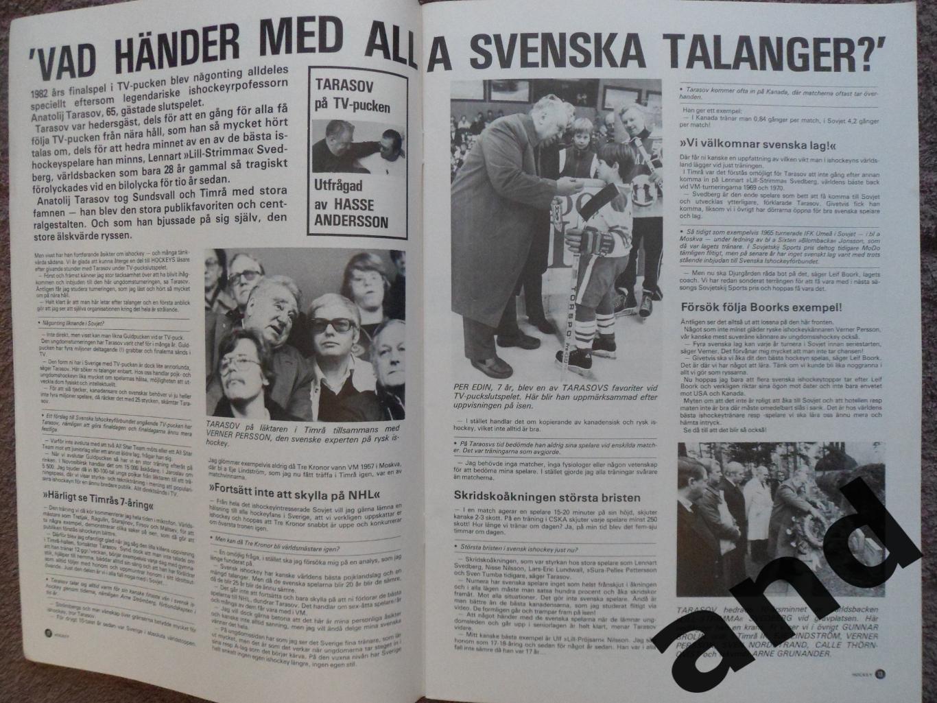 журнал Хоккей (Швеция) № 8 (1982) большой постер: Эрикссон 7