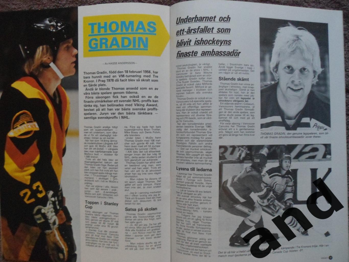 журнал Хоккей (Швеция) № 7 (1982) большой постер Эрикссон 3