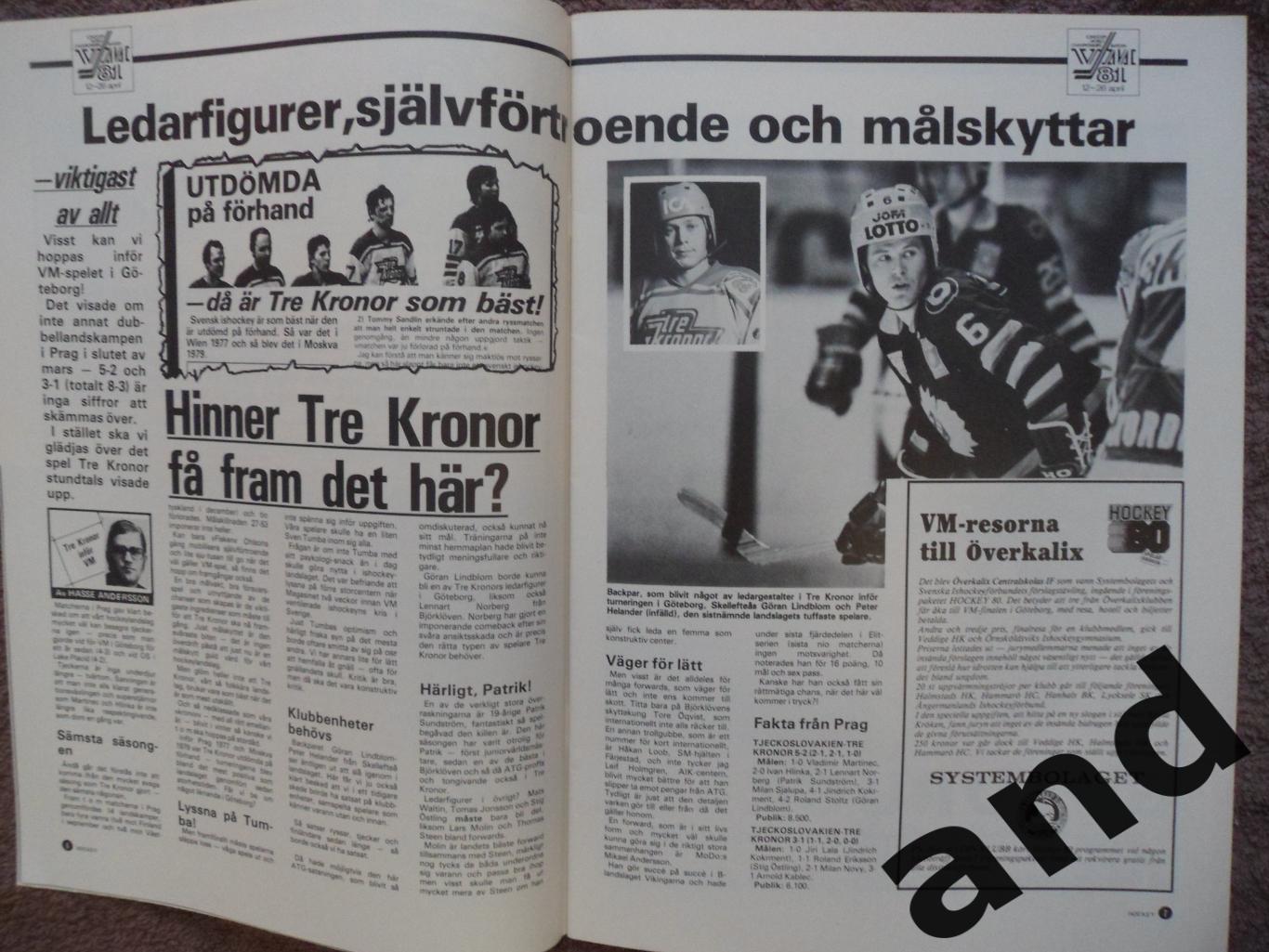 журнал Хоккей (Швеция) № 3 (1981) чемпионат мира 7