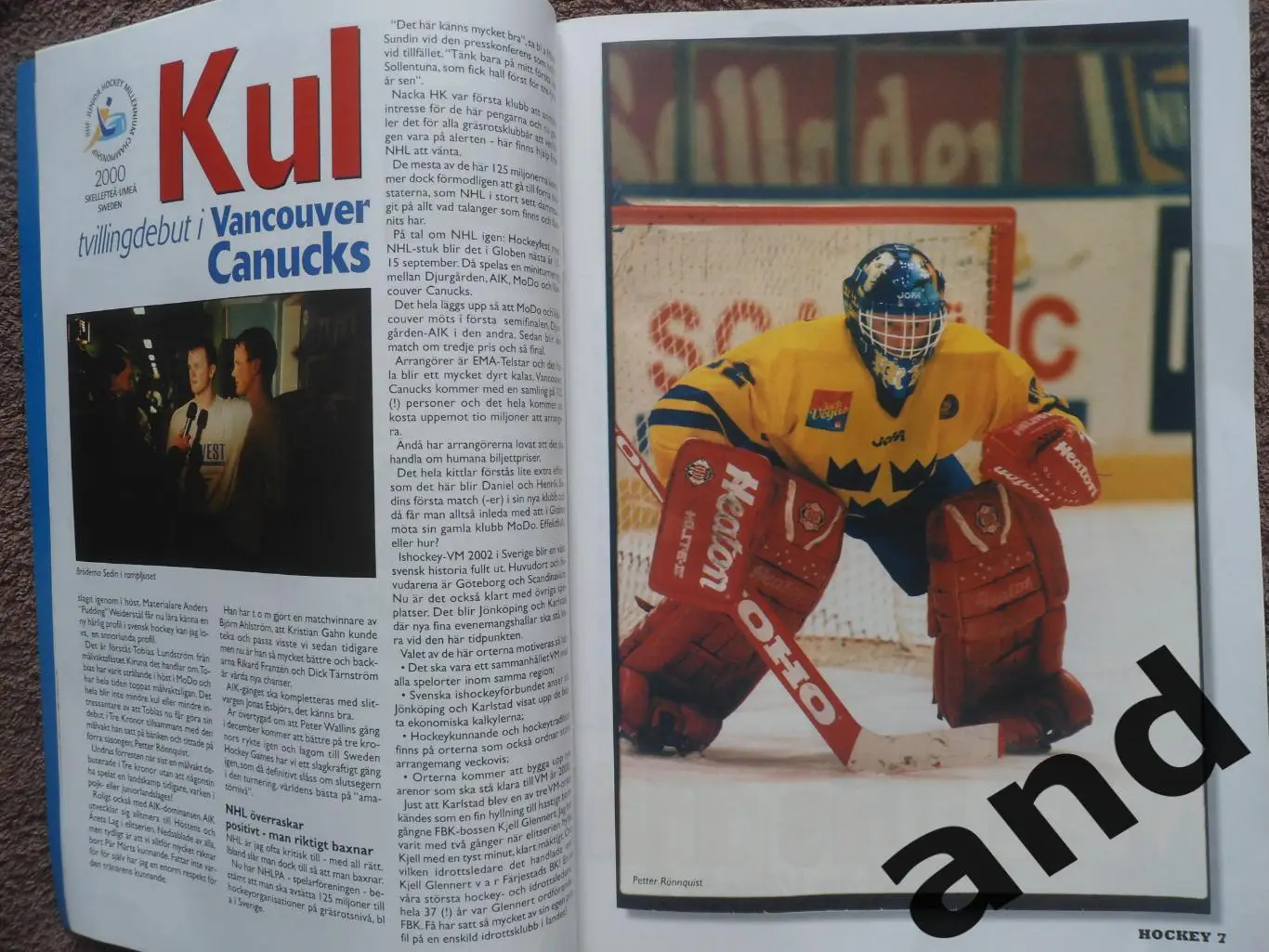 журнал Хоккей (Швеция) № 11 (1999) большой постер сб. Швеции 3