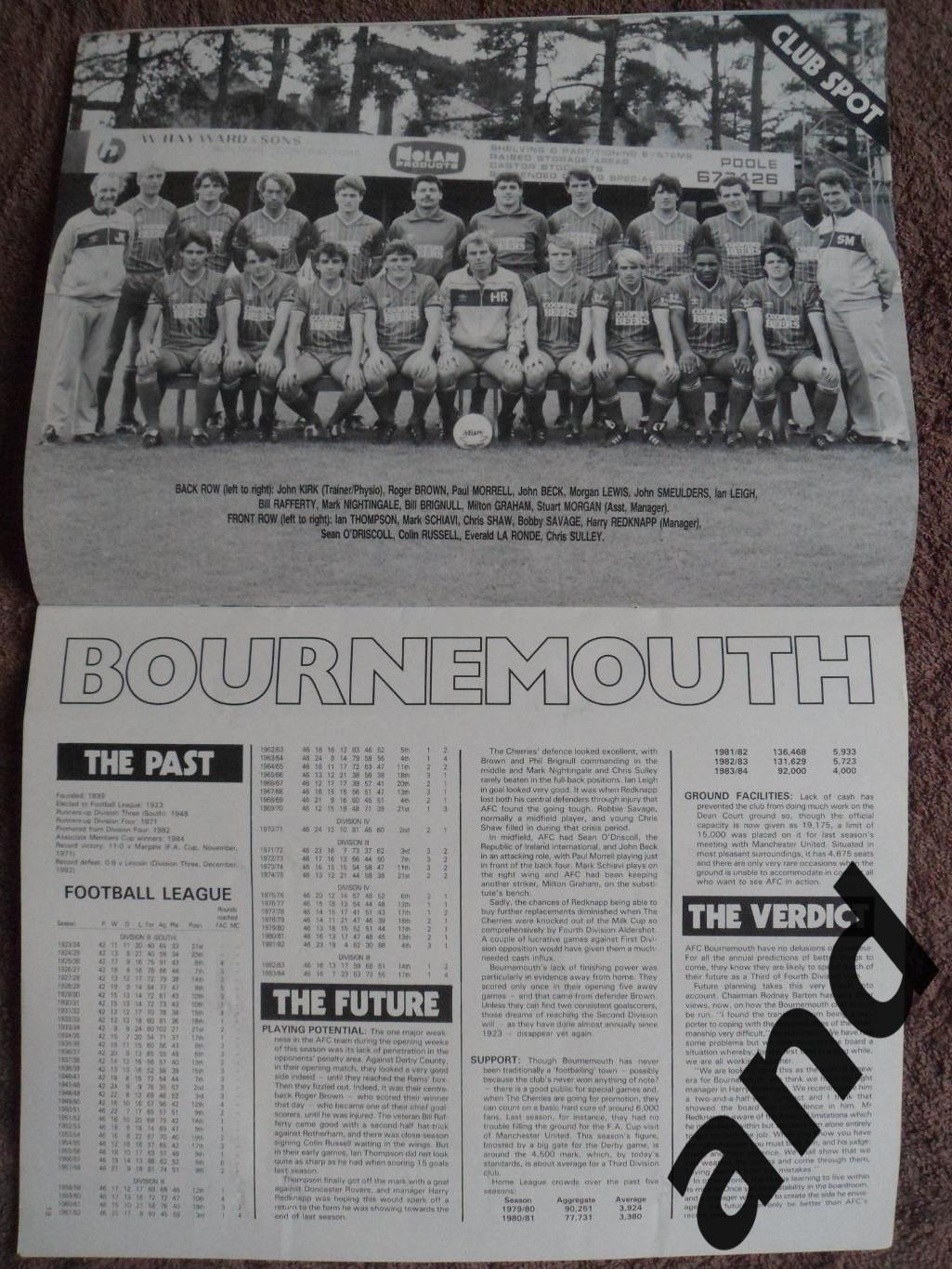 Football Monthly нояб 1984 большой постер Шеффилд уэнсдей 2