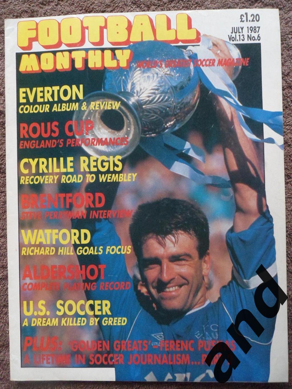 Football Monthly июль 1987 большой постер Эвертон