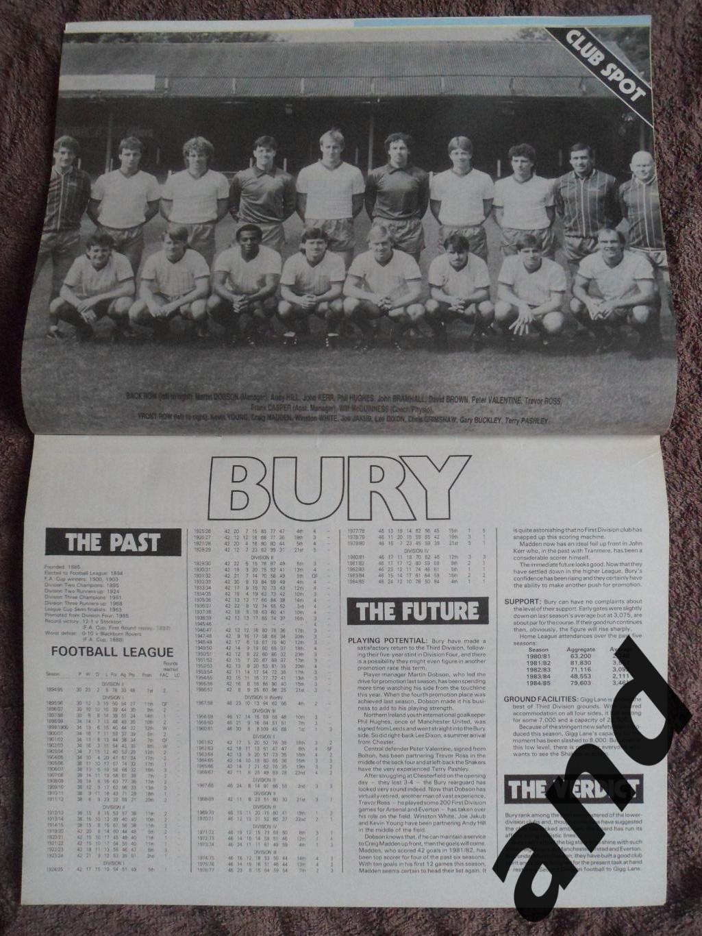 Football Monthly нояб 1985 большой постер Манчестер сити 2