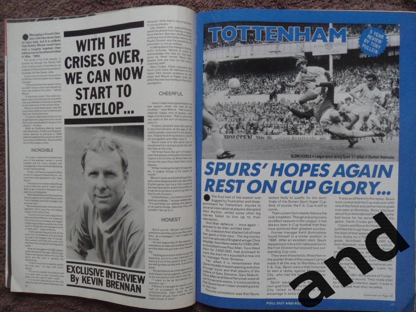 Football Monthly дек 1985 большой постер Тоттенхэм 4