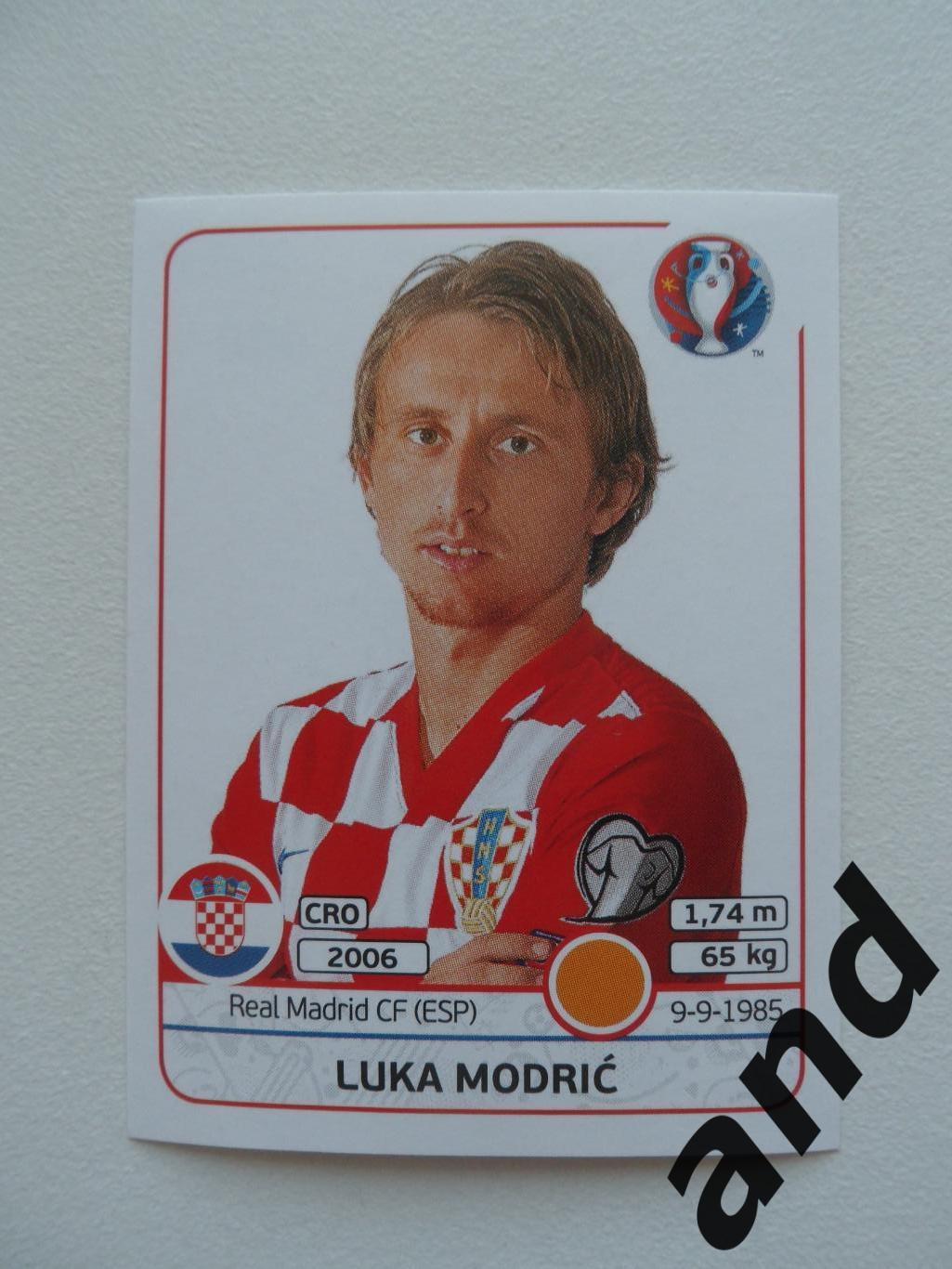 panini № 448 Luka Modric - чемпионат Европы 2016 панини