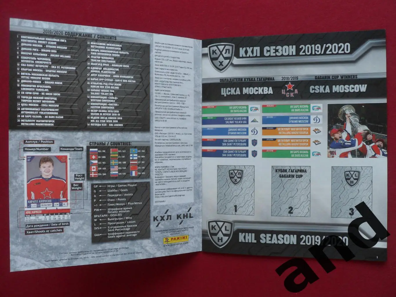 Альбом панини panini КХЛ 2019-2020 пустой 1