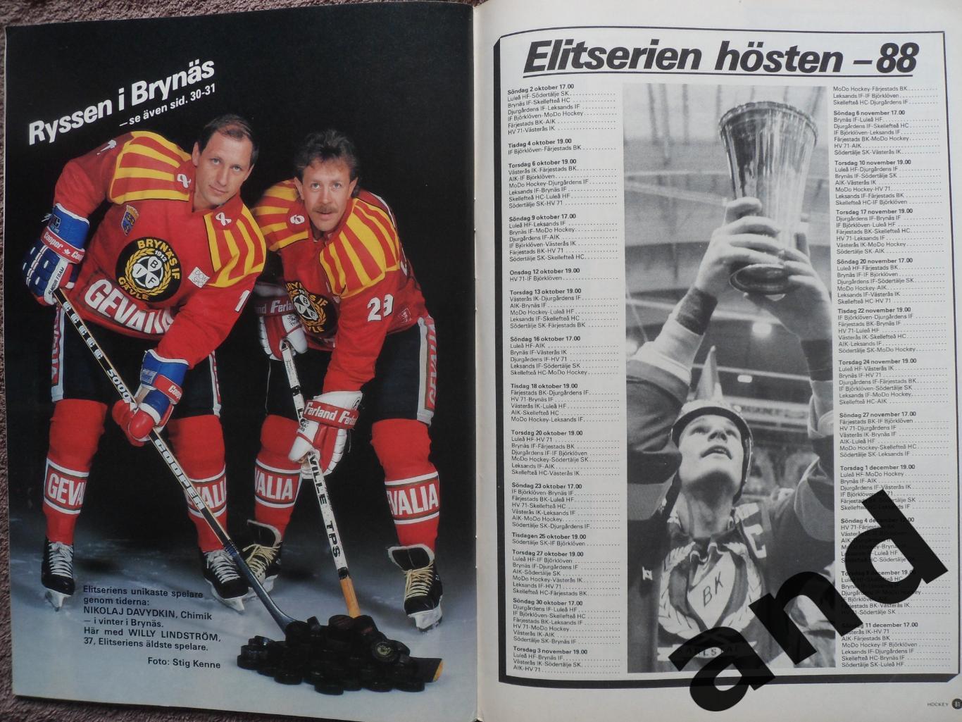 журнал Хоккей (Швеция) № 8 (1988) уценка! 1