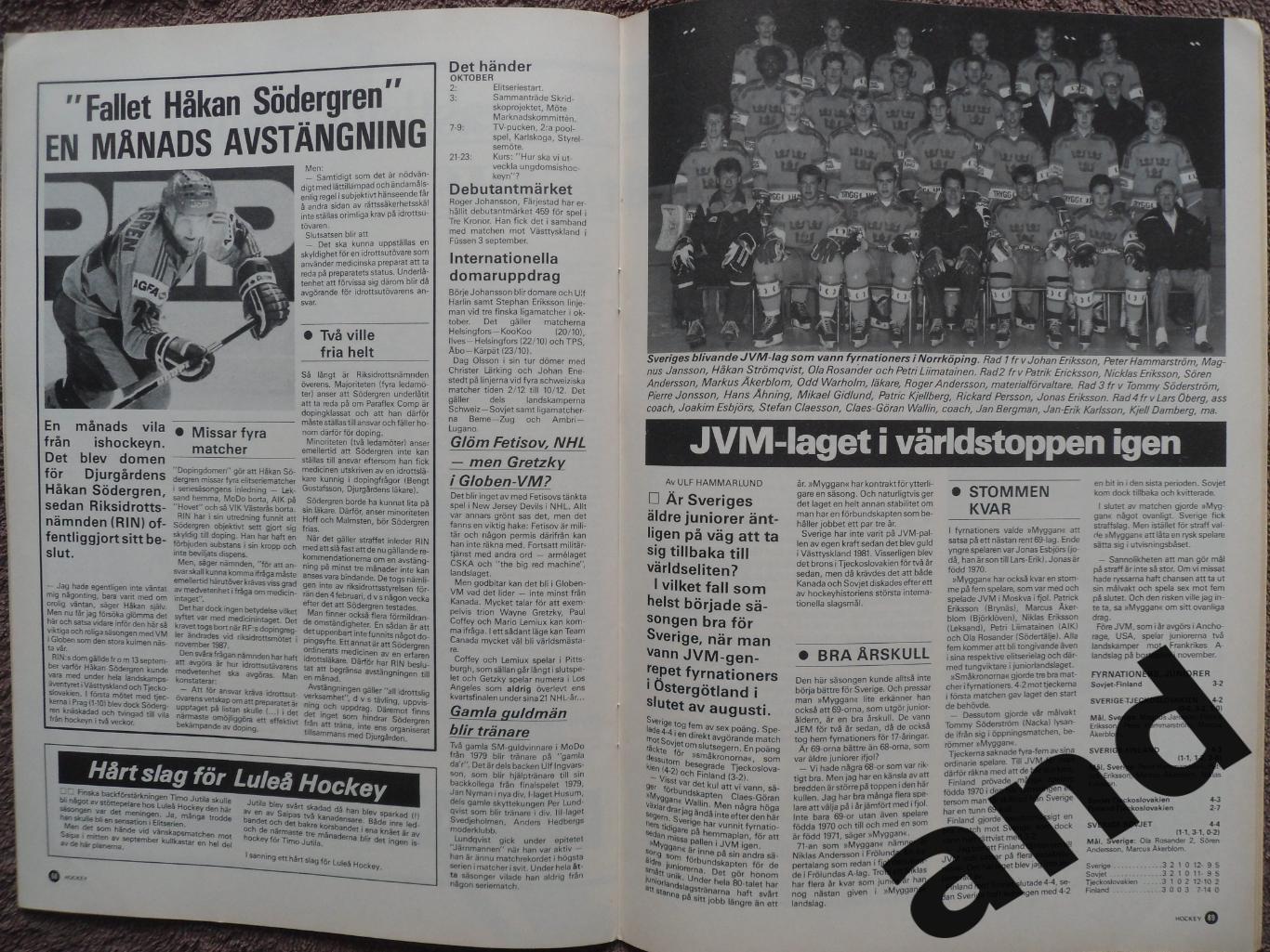 журнал Хоккей (Швеция) № 8 (1988) уценка! 3