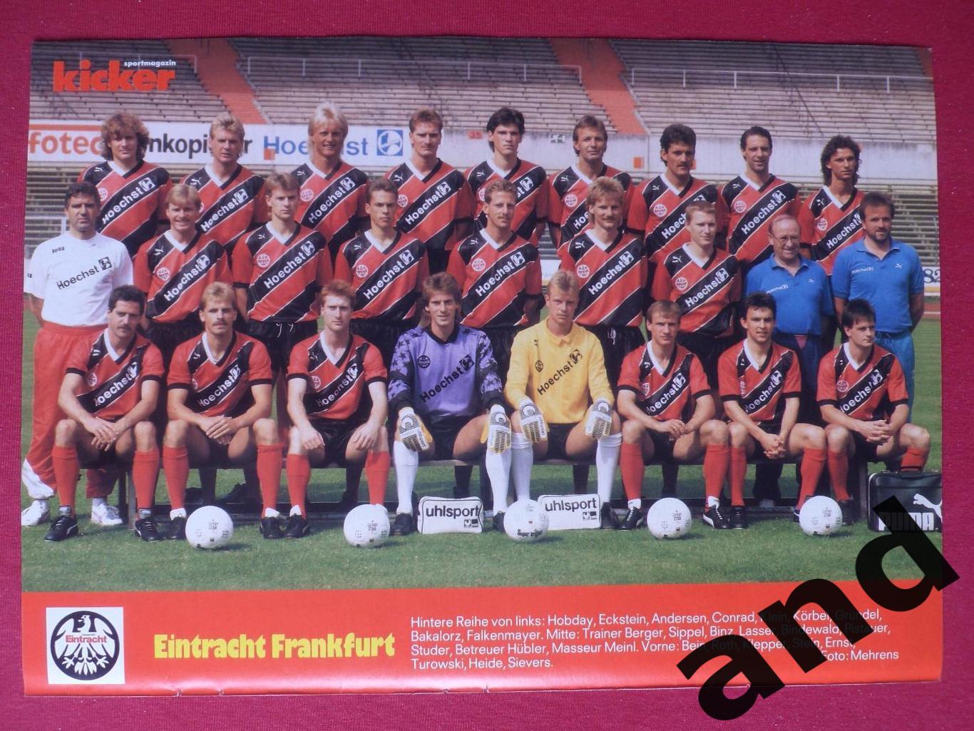 постер Айнтрахт Франкфурт 1989 Kicker