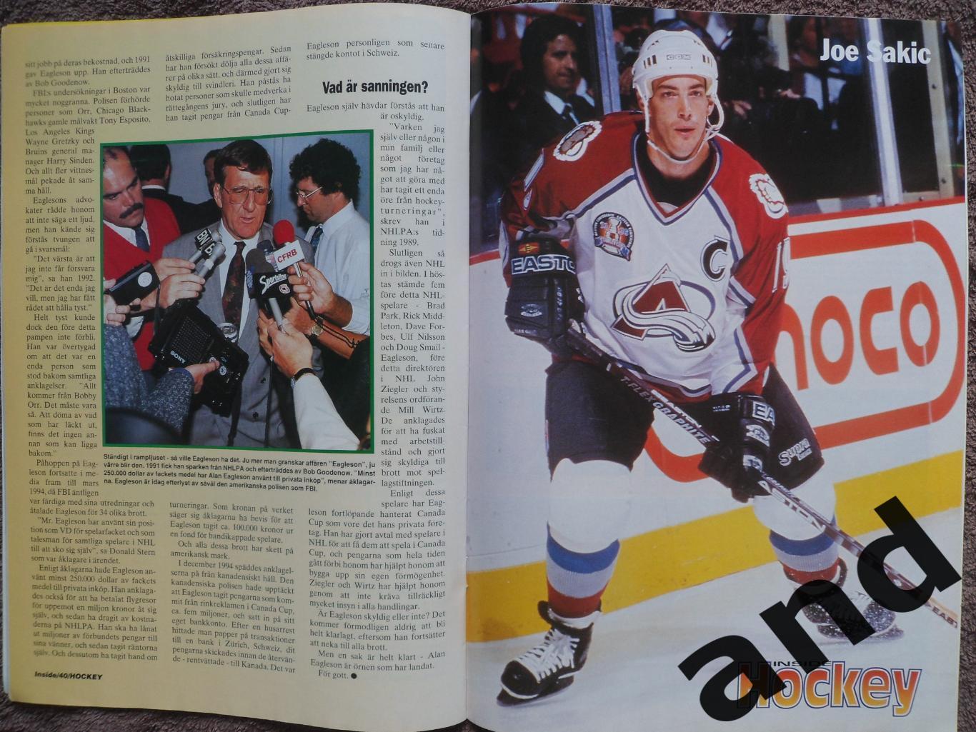 журнал Хоккей (Inside Hockey) №10 (1996) постеры Буре, Сакик, Ткачук, Ягр 1