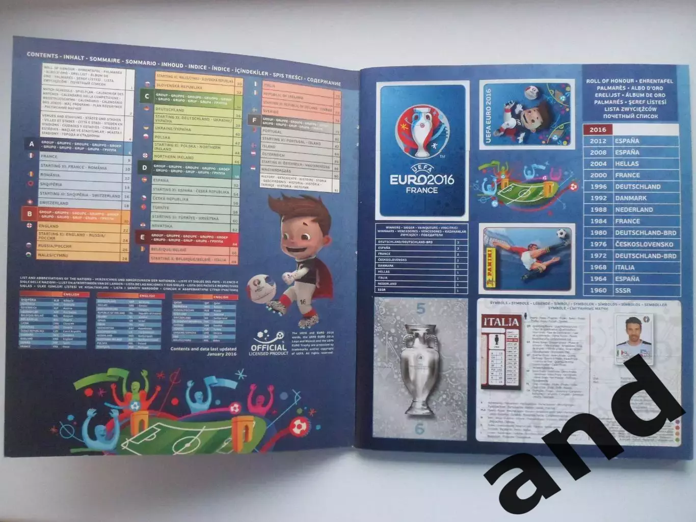 Альбом панини panini чемпионат Европы 2016 (653 наклейки) почти полный 1