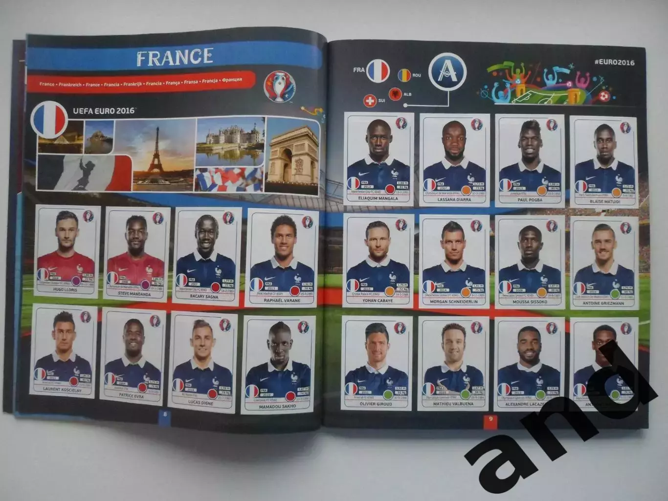 Альбом панини panini чемпионат Европы 2016 (653 наклейки) почти полный 2