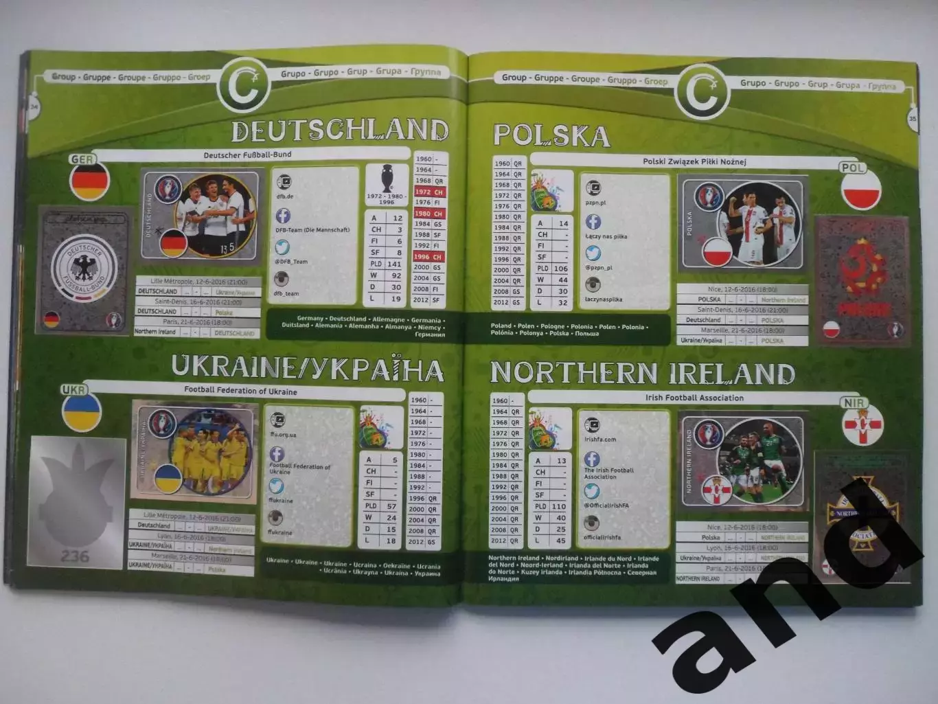 Альбом панини panini чемпионат Европы 2016 (653 наклейки) почти полный 4