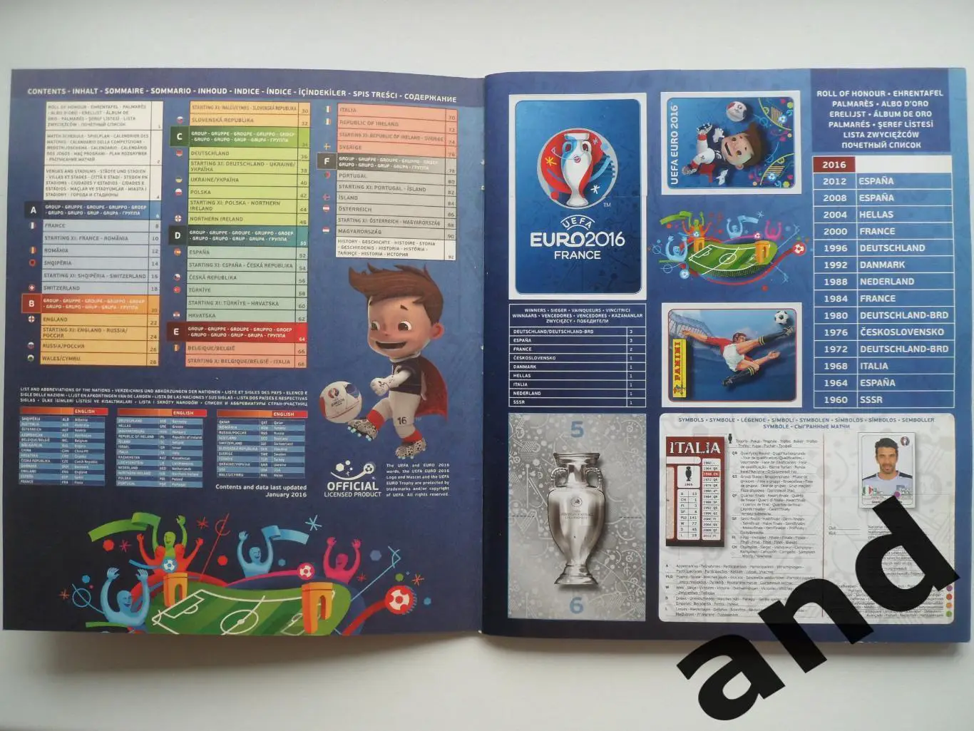 Альбом панини panini чемпионат Европы 2016 (653 наклейки) почти полный 1