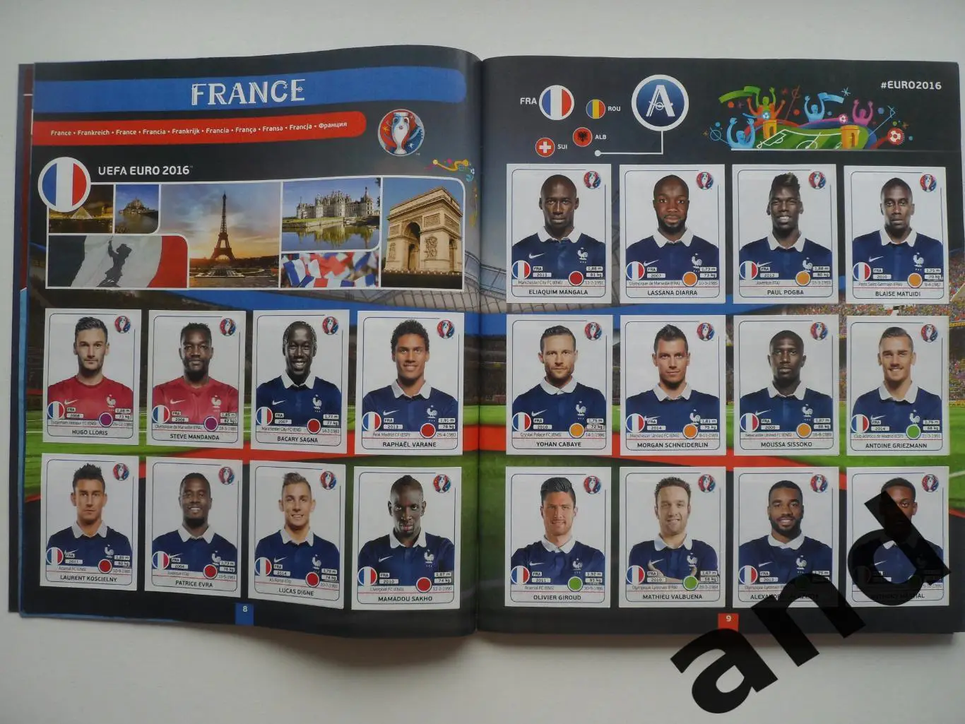 Альбом панини panini чемпионат Европы 2016 (653 наклейки) почти полный 2