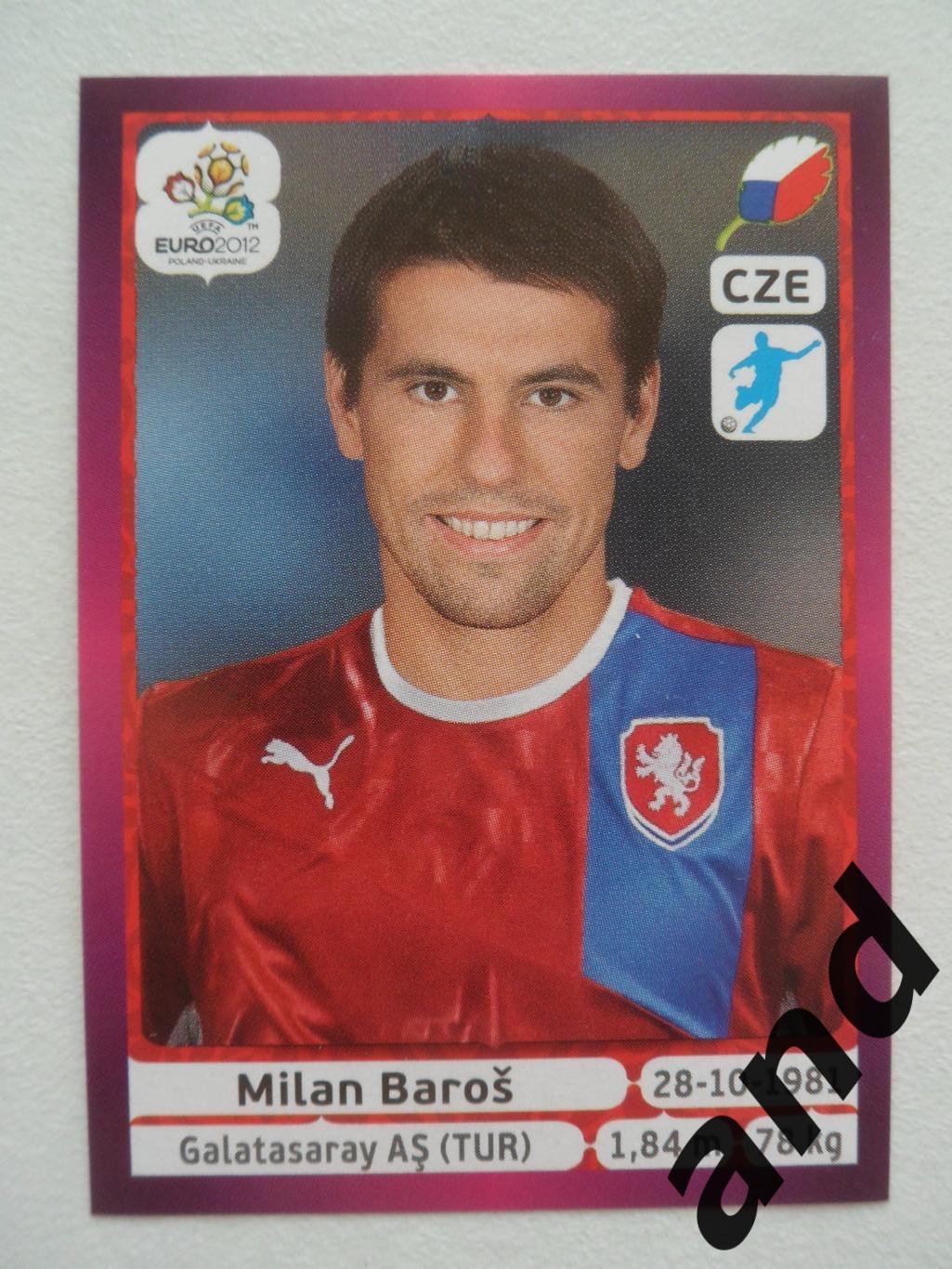 panini № 159 Milan Baros чемпионат Европы 2012 панини