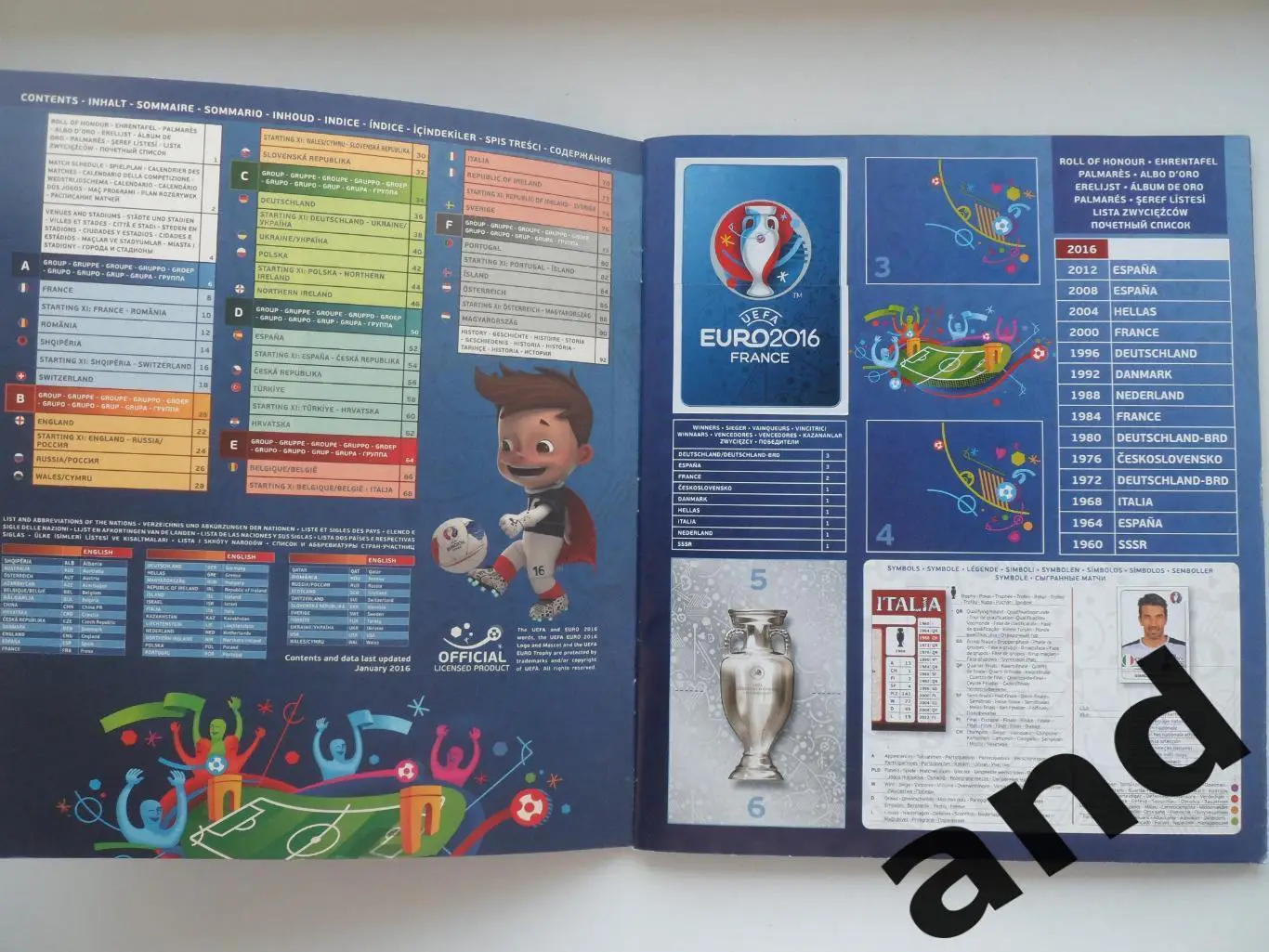 Альбом панини panini чемпионат Европы 2016 (307 наклеек) 1