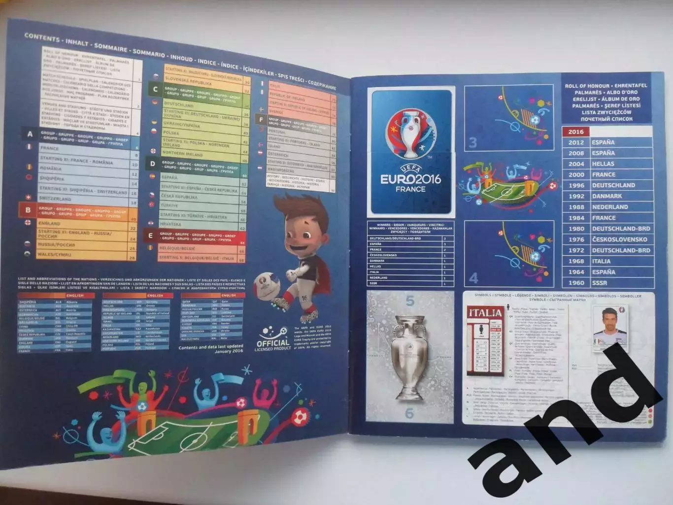 Альбом панини panini чемпионат Европы 2016 (321 наклейка) 1