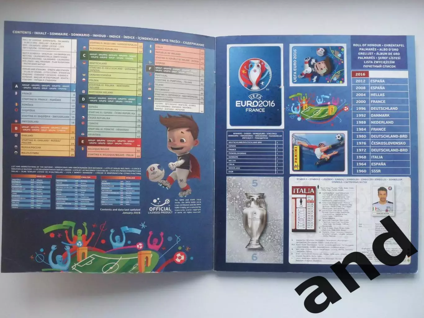 Альбом панини panini чемпионат Европы 2016 (510 наклеек). 1