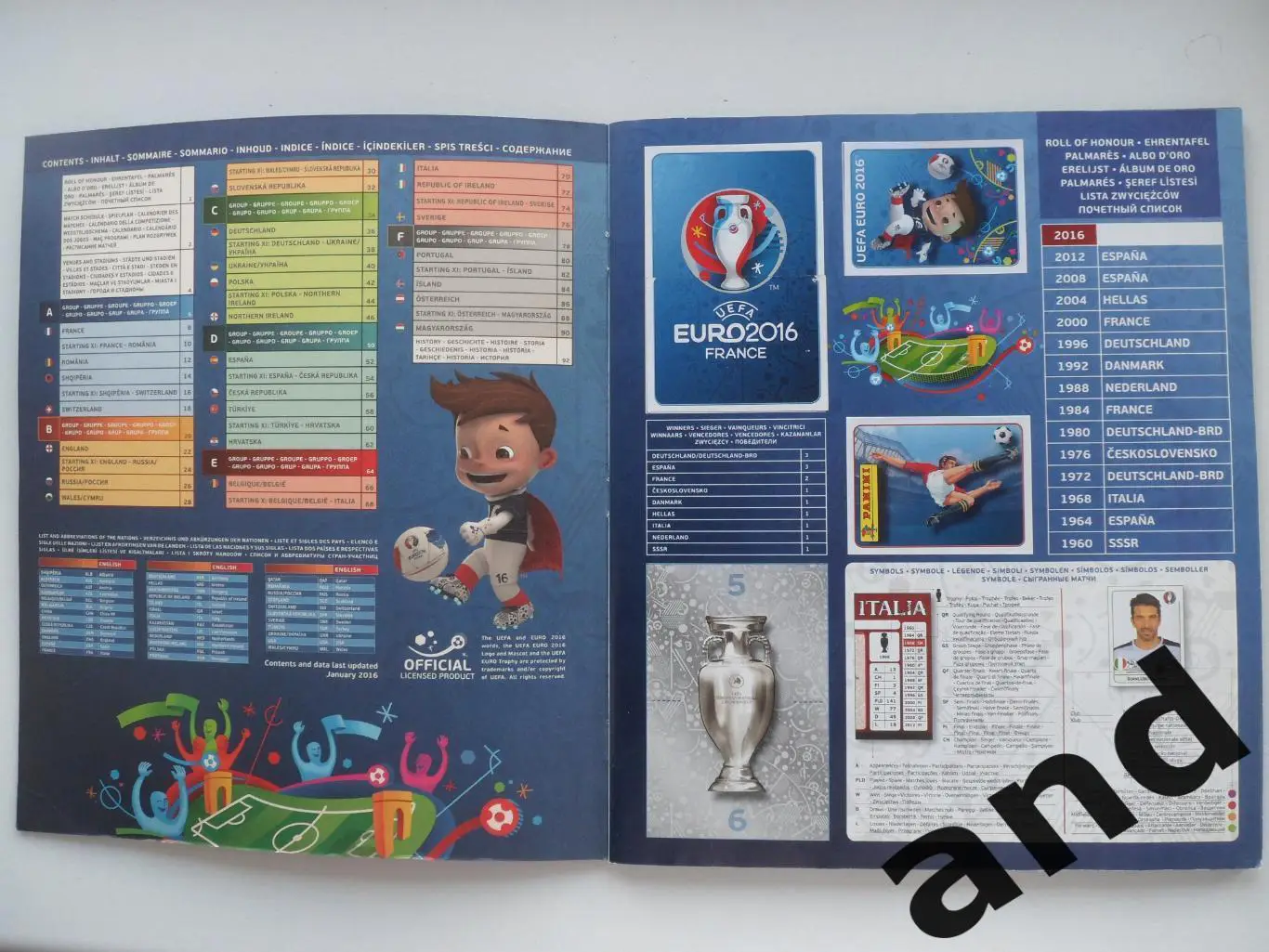 Альбом панини panini чемпионат Европы 2016 (501 наклейка). 1