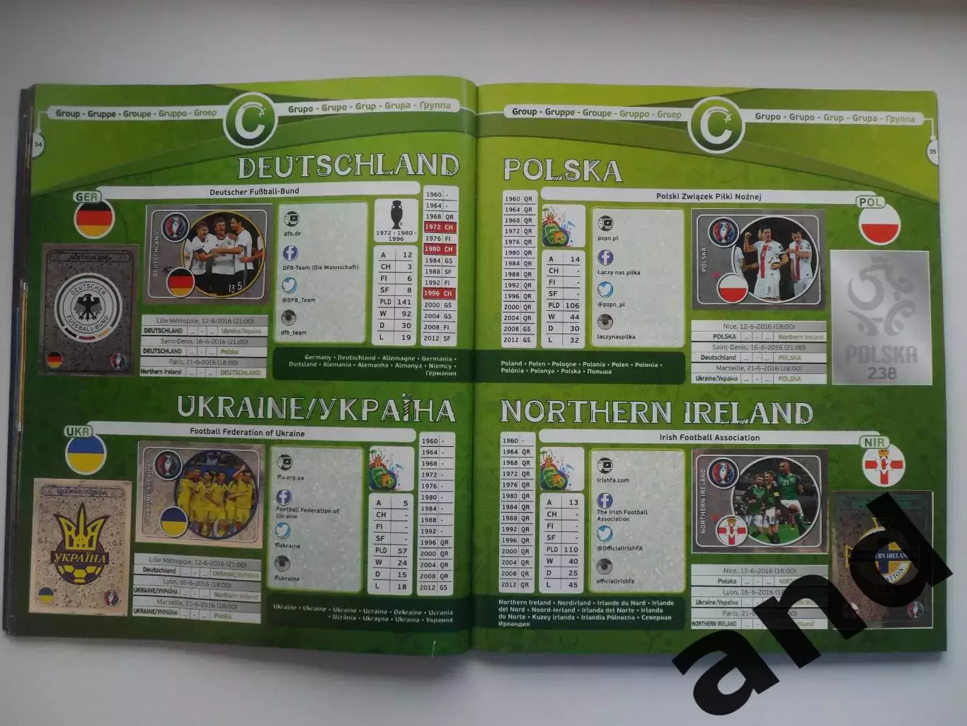 Альбом панини panini чемпионат Европы 2016 (587 наклеек) 6