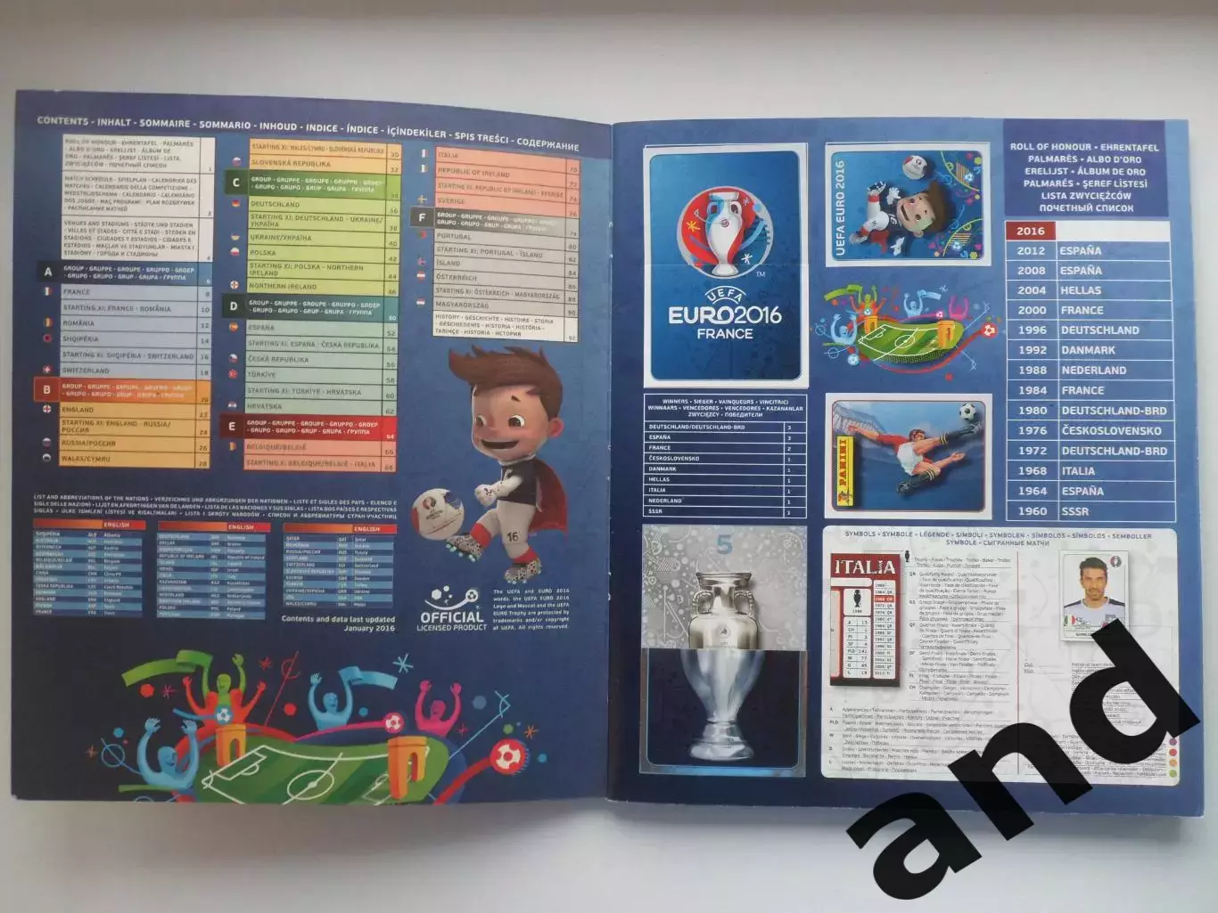 Альбом панини panini чемпионат Европы 2016 (587 наклеек) 1