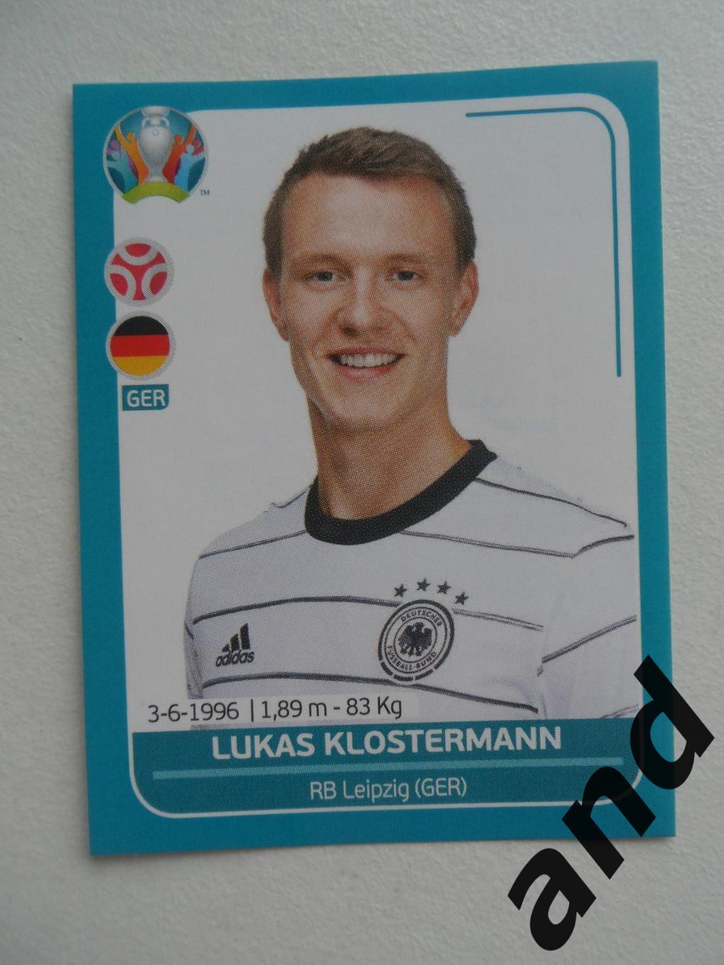 panini GER13 Lukas Klostermann Евро 2020 панини