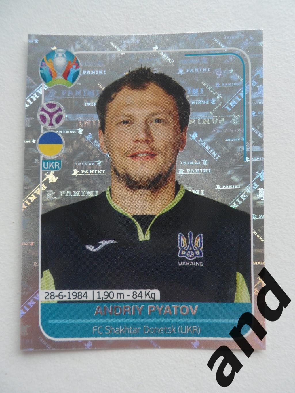 panini UKR6 Andriy Pyatov Евро 2020 панини