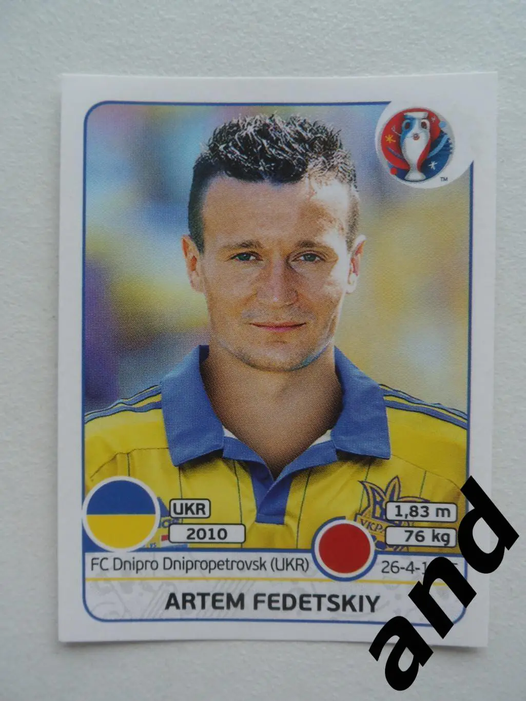 panini № 275 Artem Fedetskiy - чемпионат Европы 2016 панини
