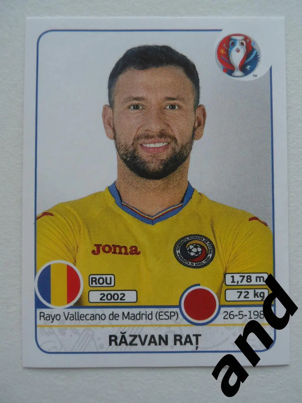panini № 51 Razvan Rat - чемпионат Европы 2016 панини