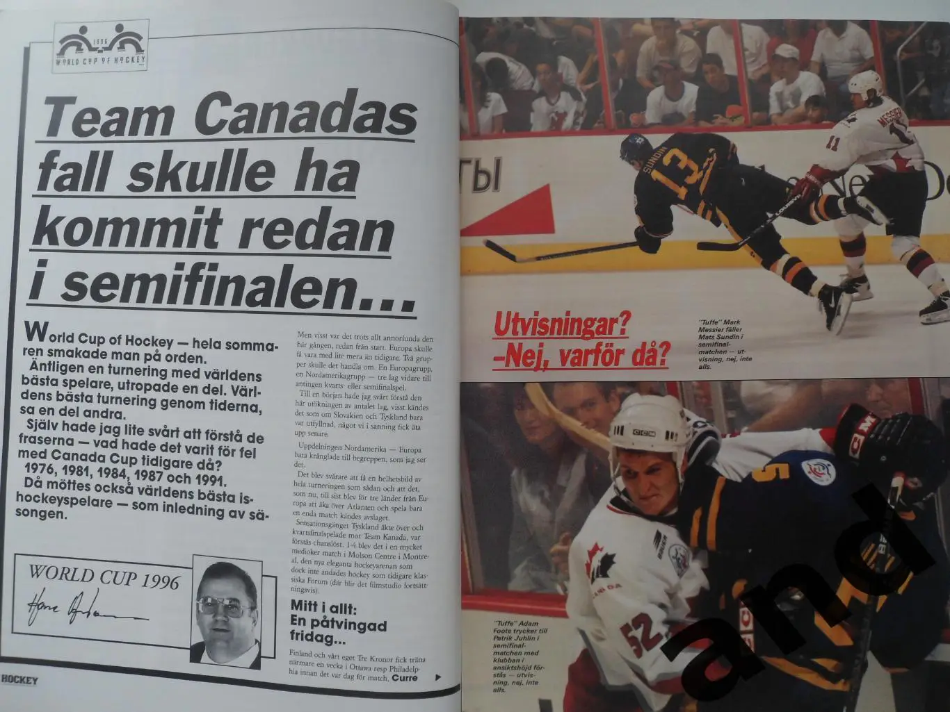 журнал Хоккей (Швеция) № 9 (1996) постеры игроков 2