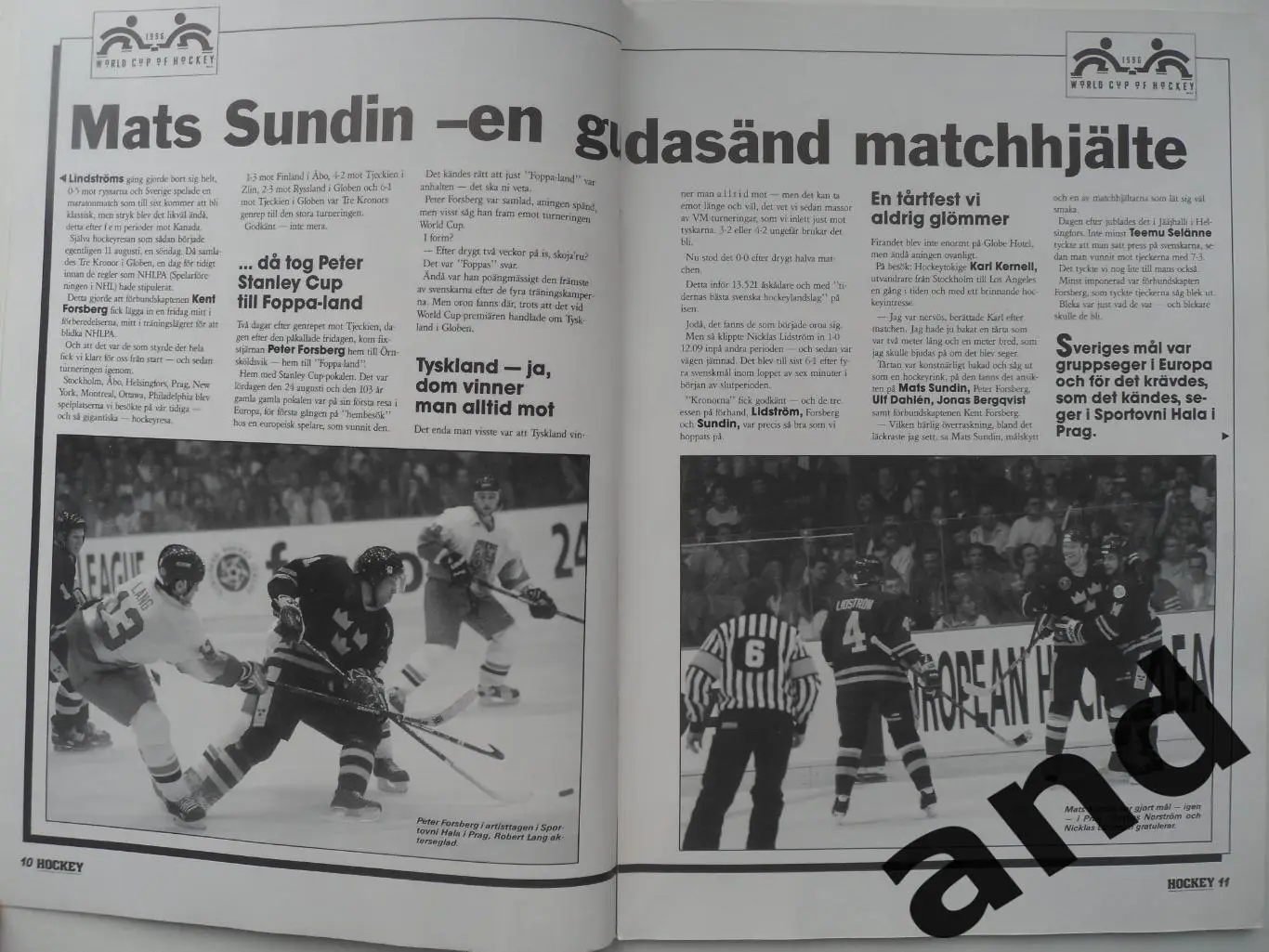 журнал Хоккей (Швеция) № 9 (1996) постеры игроков 3