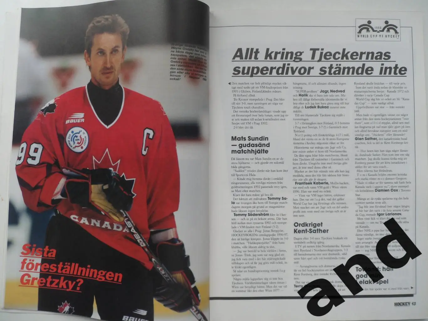 журнал Хоккей (Швеция) № 9 (1996) постеры игроков 4