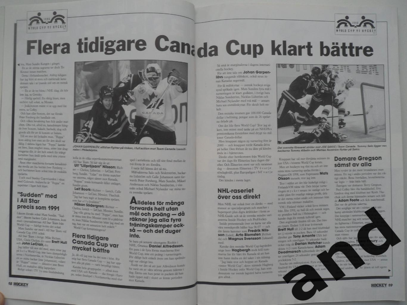 журнал Хоккей (Швеция) № 9 (1996) постеры игроков 2