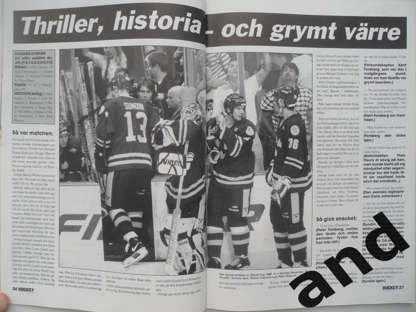 журнал Хоккей (Швеция) № 9 (1996) постеры игроков 4