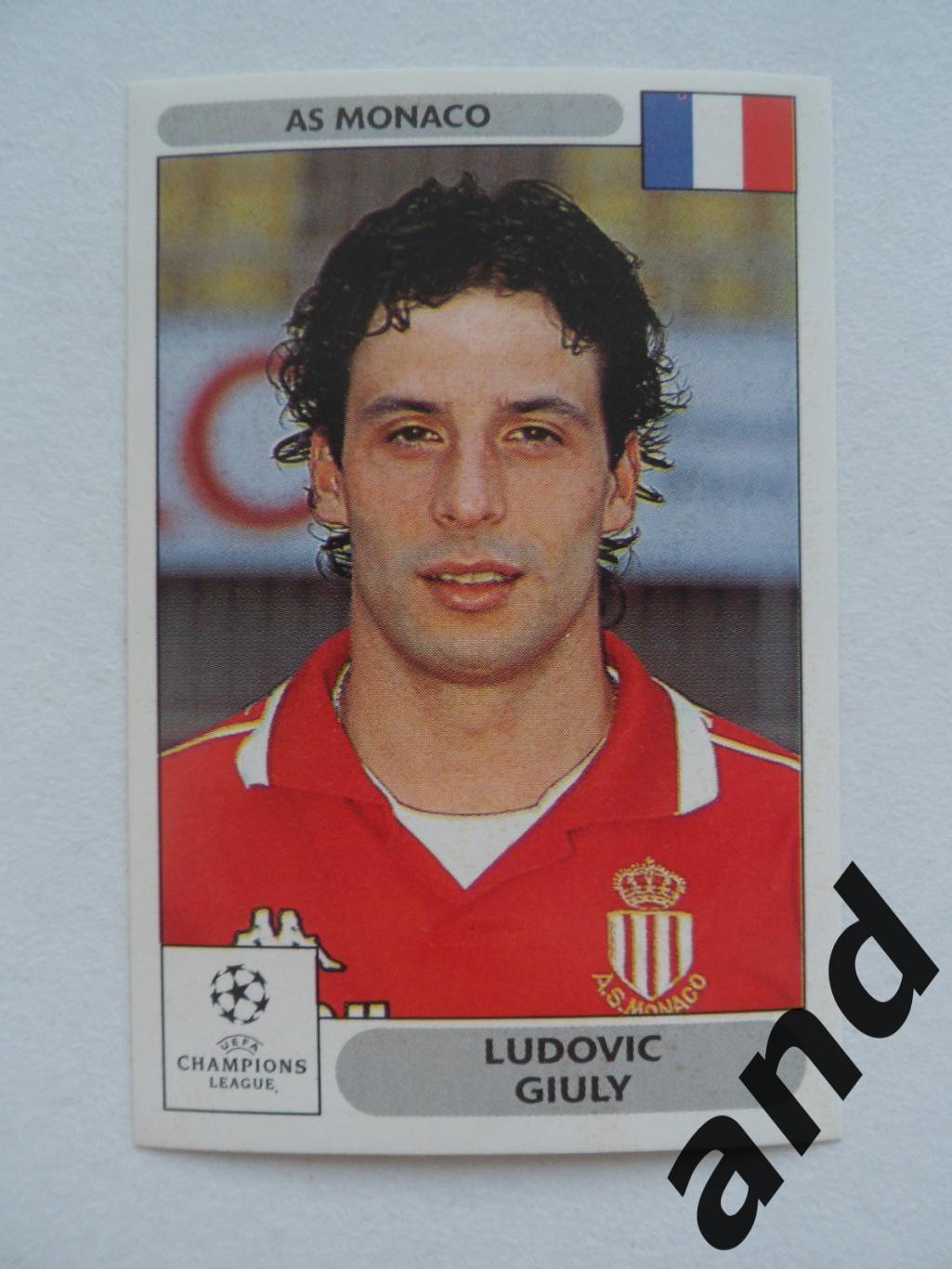panini № 164 Ludovic Giuly - Лига чемпионов УЕФА 2000-2001 панини