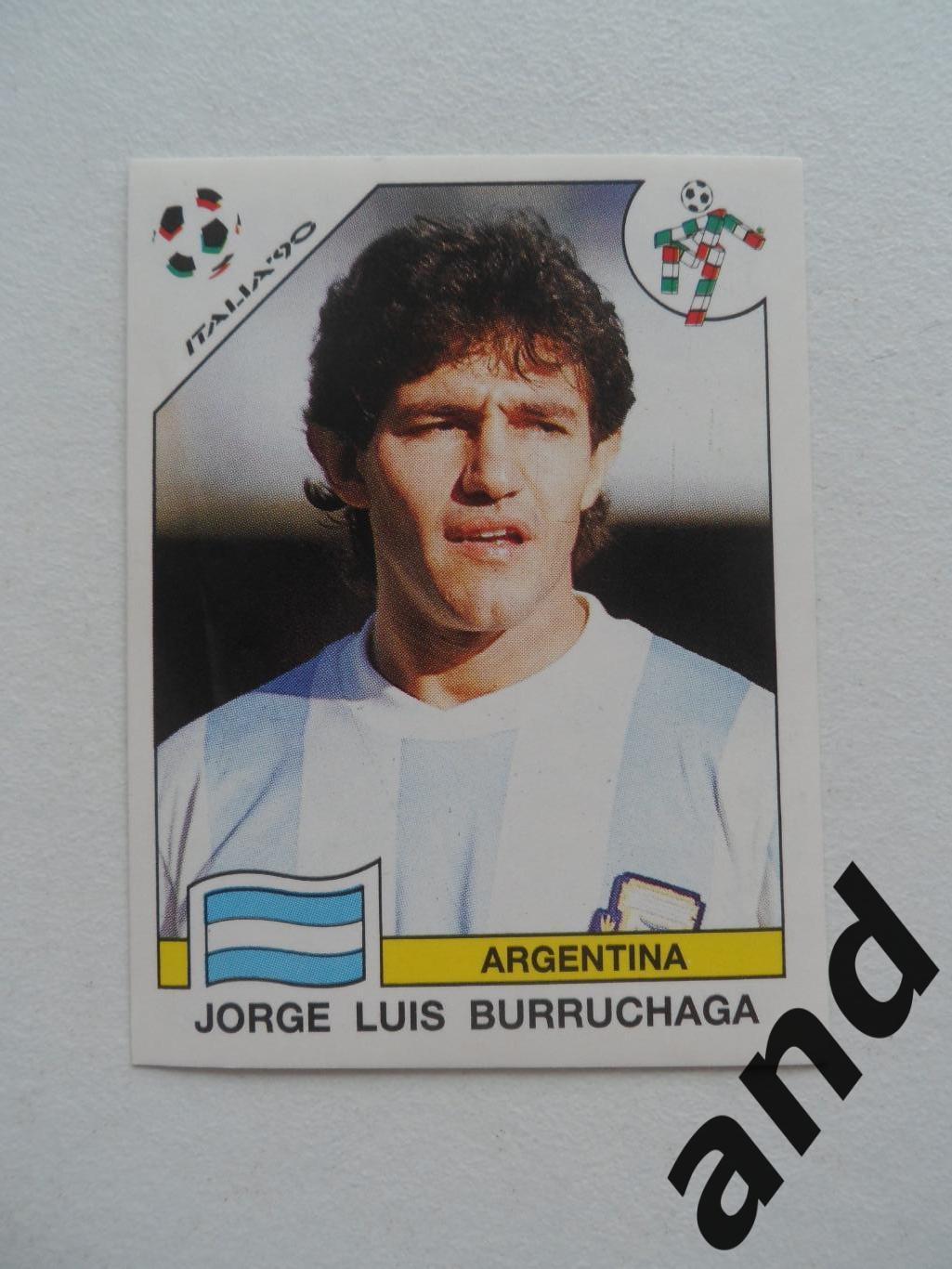 panini № 127 Jorge Luis Burruchaga - чемпионат мира 1990 панини