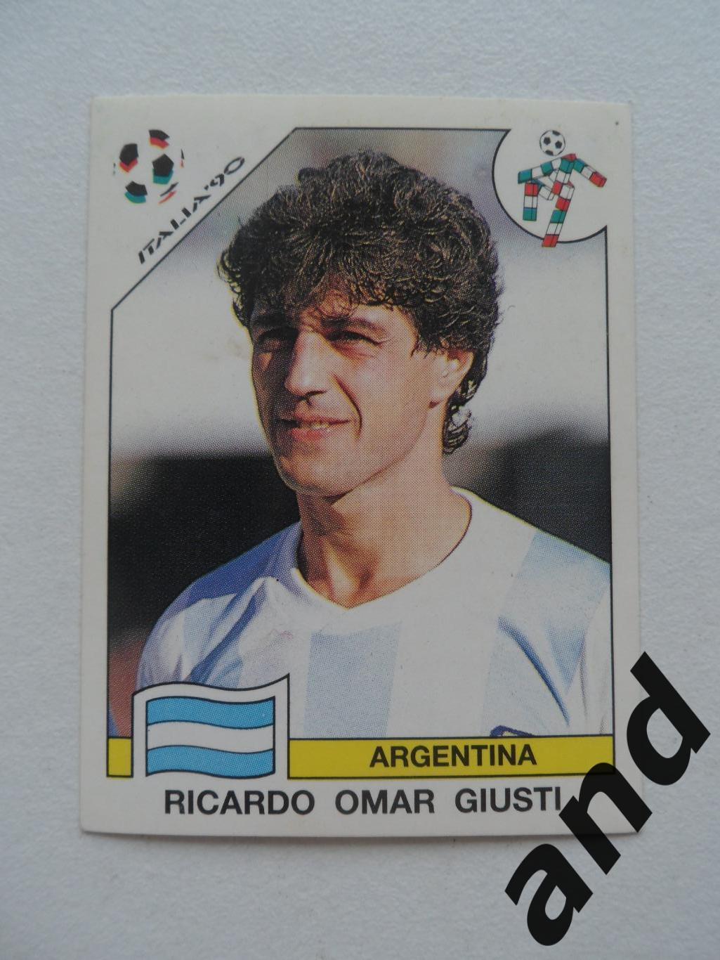 panini № 123 Ricardo Omar Giusti - чемпионат мира 1990 панини