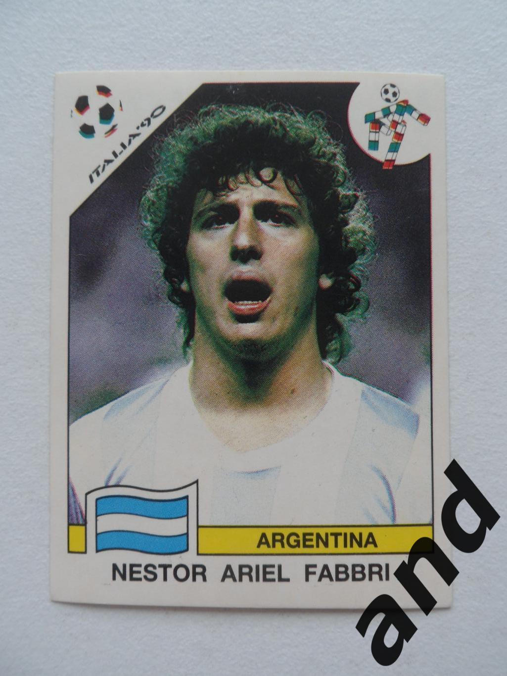 panini № 121 Nestor Ariel Fabbri - чемпионат мира 1990 панини