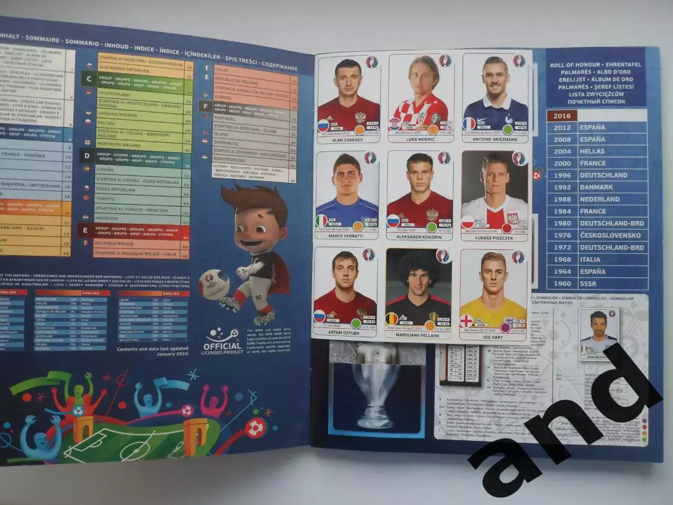 Альбом панини panini чемпионат Европы 2016 (603 наклейки) 1